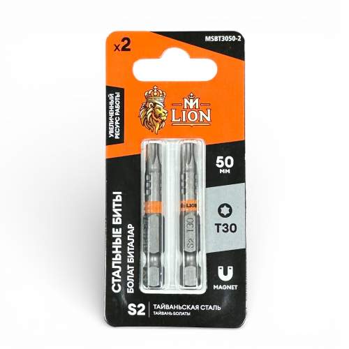 Стальные биты TORX30 50мм (2 шт) M-LION