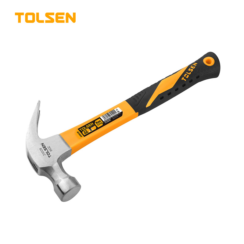 Молоток-гвоздодёр 225 г, боёк 23 мм, фиберглас. рукоятка GRIPro TOLSEN (арт.25028)