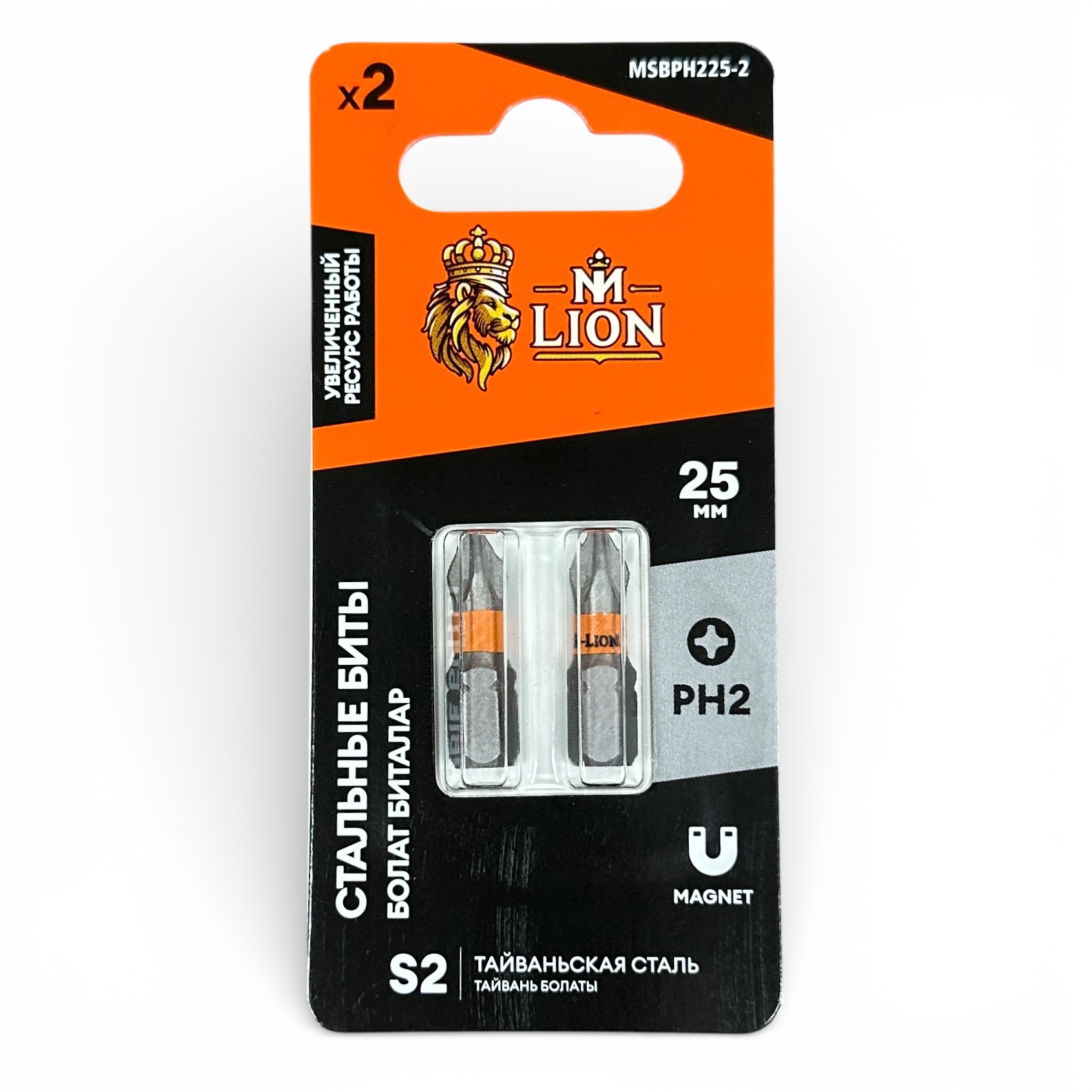 Стальные биты PH2  25мм ( 2 шт) M-LION